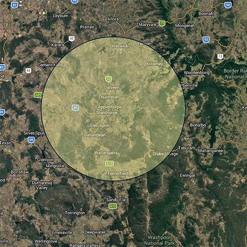 Map of Sara & Jasen's service area